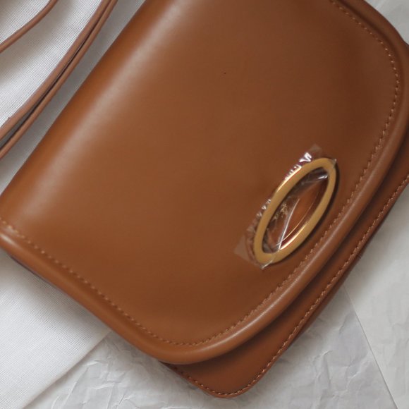 NWT Genuine Leather Crossbody Brown Caramel Bag. - Picture 6 of 7